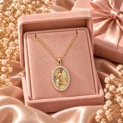 Virgin Guadalupe Necklace Sterling Silver 925 -20mm - 18”