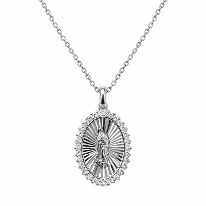 Virgin Guadalupe Necklace Sterling Silver 925 -20mm - 18”