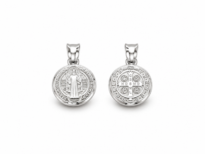 Saint Benedict Small Pendant - Sterling Silver 925-19mm